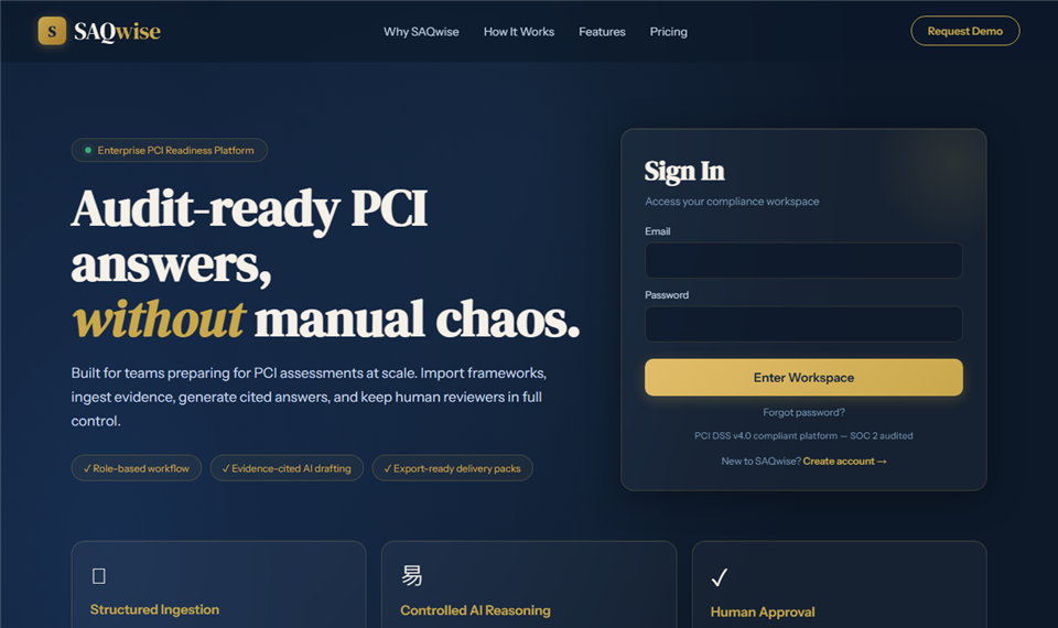 Saqwise PCI readiness platform
